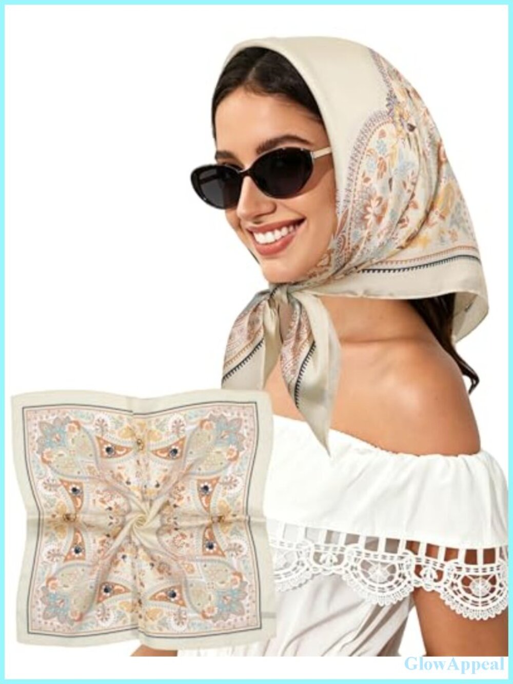27.5" Chiffon Head Scarf for Women Silk Feel Hair Bandana